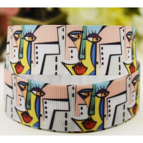 22mm 25mm 38mm 75mm Abstract pattern printed Grosgrain Ribbon party decoration 10 Yards X-04474