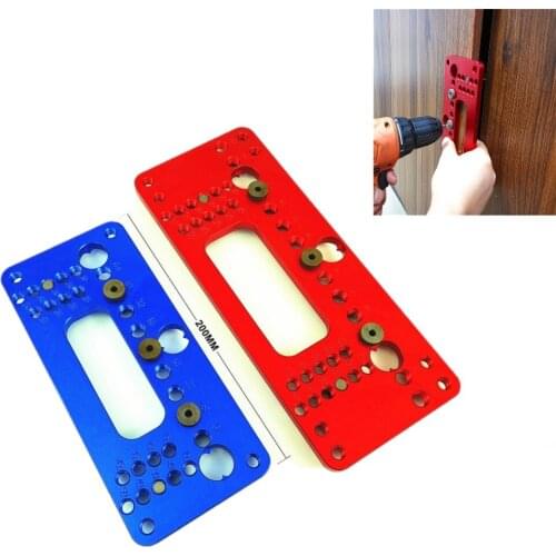 Hole Handle Pitch Punch Locator Woodworking Aluminum Alloy Pocket Jig Set Wardrobe Door Cabinet Positioner Drill Guide Sleeve