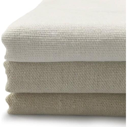 Width 62'' Solid Color Abrasion Resistant Coarse Linen Fabric By The Yard For Background Cloth Tablecloth Sofa Curtain Material