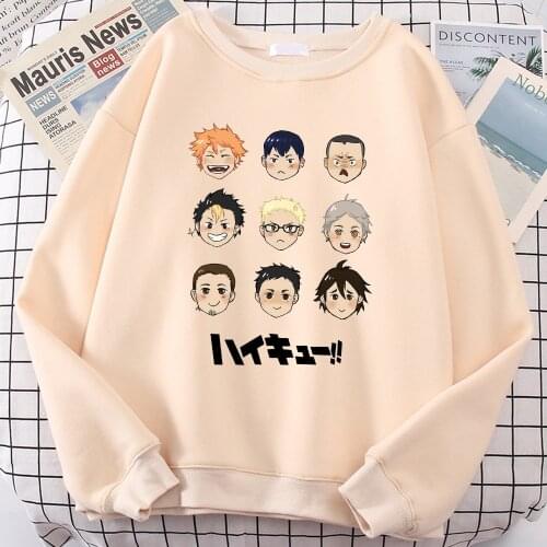 Sweatshirts Men Haikyuu Pattern Anime Hoodie Casual Haikyuu Sweatshirt Cool Cartoon Costumes Oversized Loose Hoodies Men