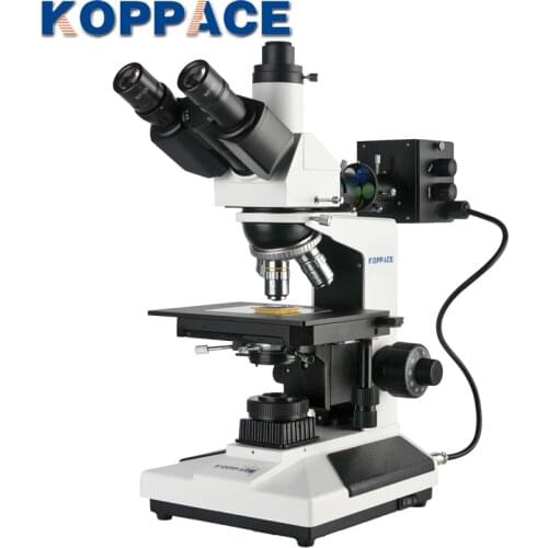 KOPPACE 50X-400X Trinocular Metallurgical Microscope Transflective lighting System WF10X Eyepiece