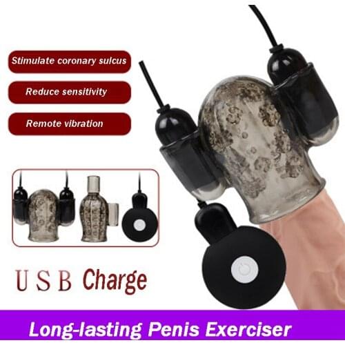 12 Speeds Glans Vibrators Sex Toy For Men Penis Massager With 2 Caps Male Masturbator Delay Lasting Trainer Sex Products For Man