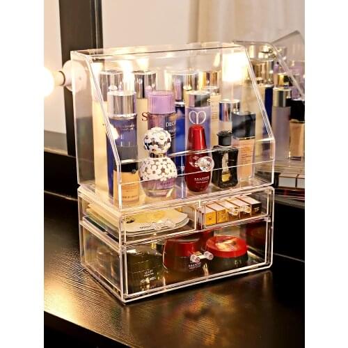 Cosmetic storage box dust-proof home large capacity net red acrylic desktop dressing table skin care products