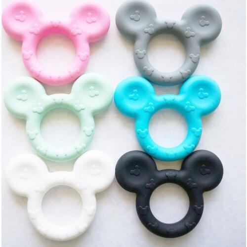 10pcs Silicone Teether Cartoon Teething Pendant DIY Pacifier Necklace Chew Charms Baby Teething Gift Chewable Toys BPA Free Toy
