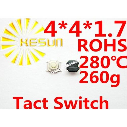 1000PCS SMT 4X4X1.7MM Tactile Tact Push Button Micro Switch Momentary ROHS