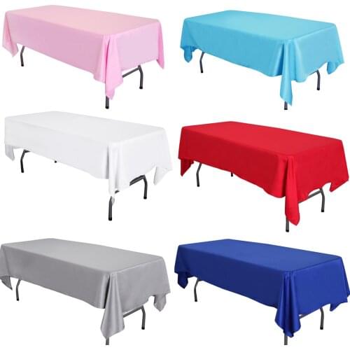 145x260cm/145x320cm Size High Quality Satin Rectangular Tablecloth Wedding Party Decoration Table Cloth For Banquet Home Decor