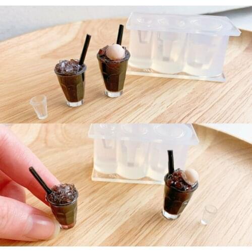 Mini Bottle High Heels Bread Pot Pendant Resin Mold Miniture Food Play Mold Tool