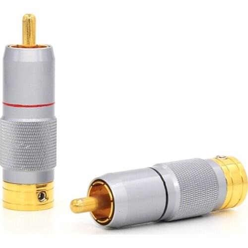 4 pcs AR-203(G) High Performance plug Gold Plated Audio RCA Plug best quality Audio RCA plug
