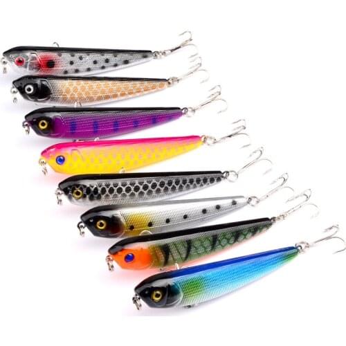 40pcs 8.5cm/9g topwater pencil fishing lures wobbler pike carp trout perch peche fishing baits pesca fishing tackles