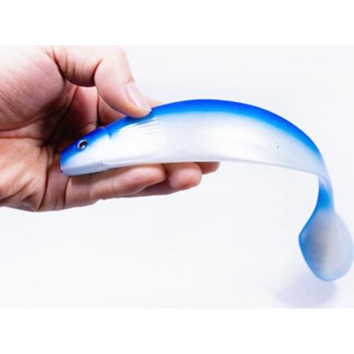 75g/25cm Handmade Worm Soft Sea Fishing Lure T-Tail Shad Manual Silicone Bass Swimbait Wobblers Pesca Leurre Japan Fish Lure