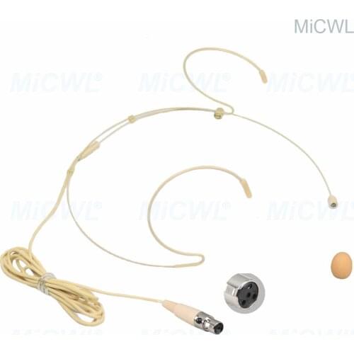Beige Wireless Headset Microphone For SHURE ULX4D KCX GLX SLX BodyPack Transmitter TA4F mini Black Color