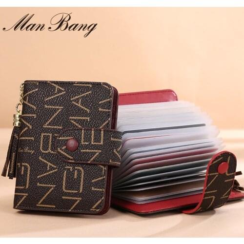 ManBang Credit Card Holder 2021 New Fashion Business ID Card Holder Women Pocket Card Case Purse Wallet