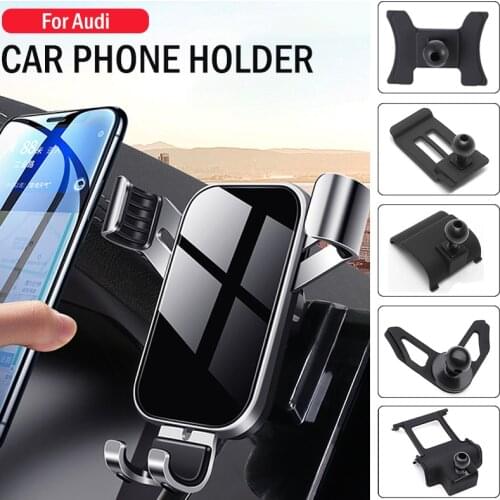 For Audi A1 A2 A3 A4 A5 A6 A7 Q2 Q3 Q5 Q7 Q8 Car Mobile Phone Holder Air Vent Stand GPS Gravity Navigation Bracket Accessories