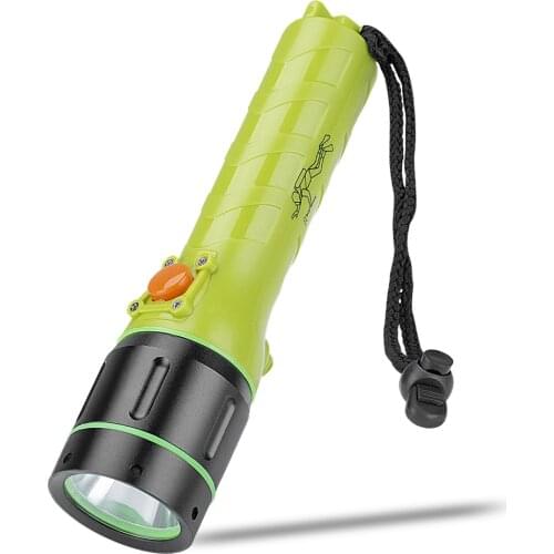 Outdoor built-in battery underwater lamp T6 two mode strong wear resistant portable professional diving flashlight