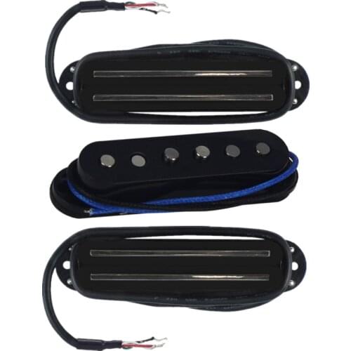 FLEOR 3pcs Dual Hot Rail Guitar Pickups & Staggered Guitar Single Coil Pickup for SSS Guitar Parts
