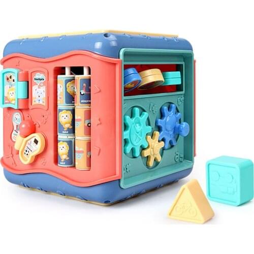 Newborn Baby Activity Cube Toy Shapes Matching Sorter Toys for Children Montessori Education Toys Christmas Birthday Gifts