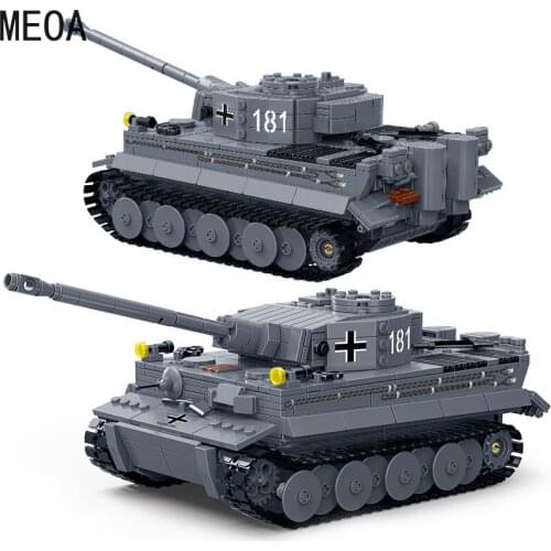 1010PCS WW2 Military German Tank Building Blocks Heavy Tiger Tank Soldier Weapon Army Bricks Boys Toys Gifts For children Kids