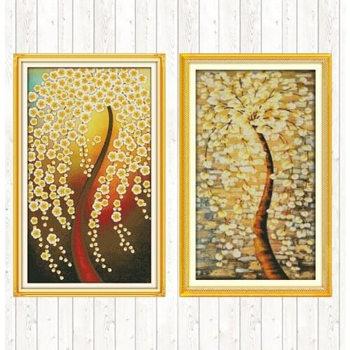 Enchanted Tree 11CT 14CT Cross Stitch Set Embroidery Handmade Needlework Package DMC Floss Kit Cross Stitch Kits Wall Home Decor