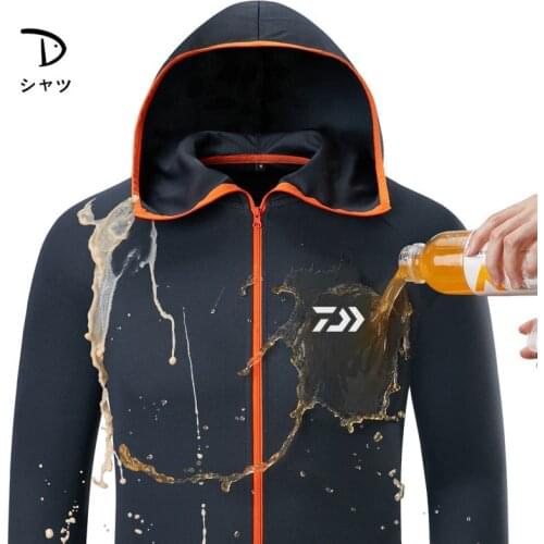 New DAIWA Ice silk Waterproof Fishing Men Clothes Tech Hydrophobic Antifouling Clothing Outdoor Hiking Hooded Jackets DAWA Shirt