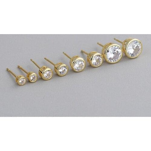 NEW 925 Sterling Silver Irregular Earring Fashion Personality Zircon Tulip/U Type Horseshoe Stud Earring Wild Woman Girl Ear Jew