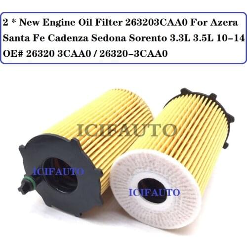 New Engine Genuine Oil Filter 263203CAA0 For Azera Santa Fe Cadenza Sedona Sorento 3.3L 3.5L 10-14 OE# 263203CAA0 / 26320-3CAA0