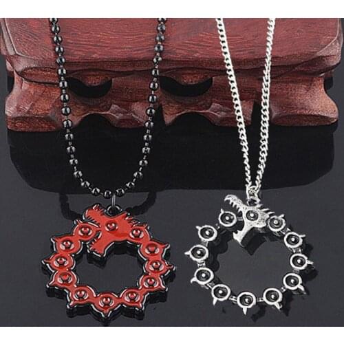 Anime The Seven Deadly Sins Dragon Necklace Nanatsu no Taizai Metal Pendant Necklace For Men Women Choker Jewelry Accessories