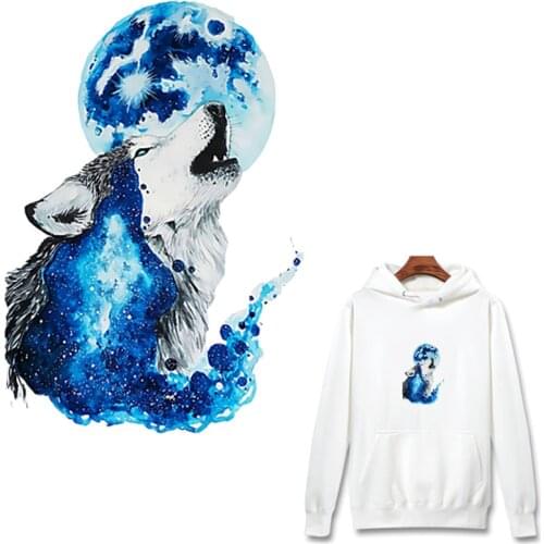 Prajna Wolf Patch Animals Iron On Patches Horse Patch Heat Transfers Vinyl For Clothing Thermal Stickers On Clothes DIY Applique