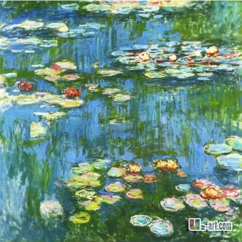 Canvas Prints- Impressionism oil painting claude monet waterlilies 10-gw-1 (17)