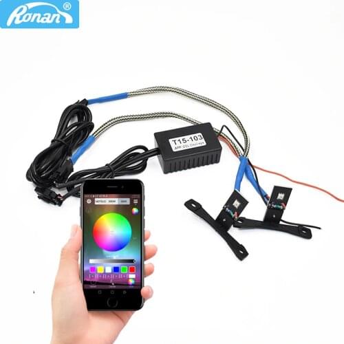 RONAN APP Bluetooth RGB LED colorful Devil Eyes Demon 360 High Quality light retrofit car Projector MH1 Lens