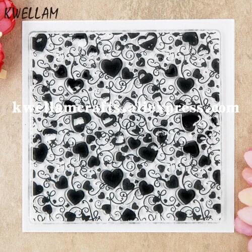 Heart Background Scrapbook DIY photo cards rubber stamp clear stamp transparent stamp 10x10cm 9020124