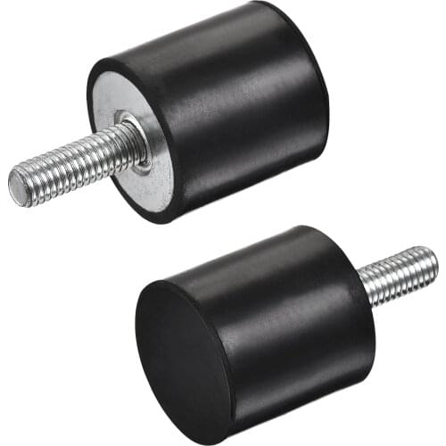 Uxcell 2pcs M8 Rubber Mounts Male Thread Shock Absorber, D30mmxH30mm