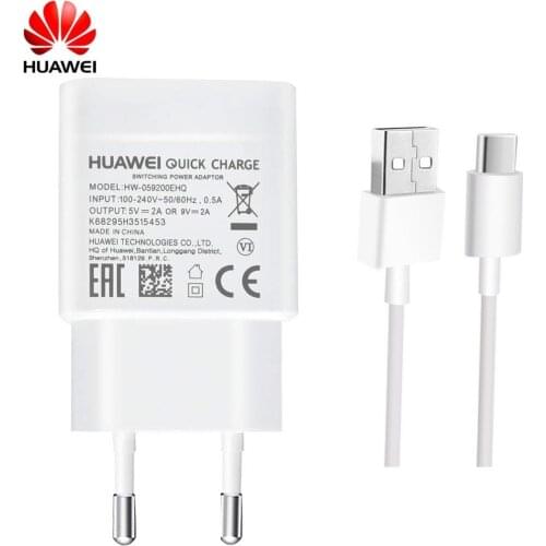 Huawei 9V2A EU charger QC 2.0 Quick Fast Charge Adapter Type-c Cable For Mate 7 8 S 10 Lite Nova 3i P8 9 10 Lite Honor 8 9 Lite
