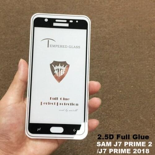 Full Cover Full AB Glue Tempered Glass Screen Protector Film for Samsung Galaxy J7 Prime 2 2018 G611 SM-G611FF Anti fingerprint