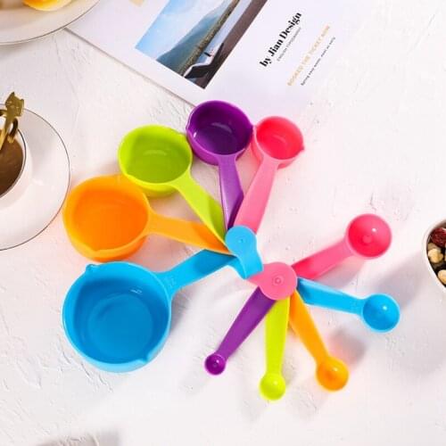 10pcs/set Colorful Measuring Cups Measuring Spoon Scoop for DIY Flour Powder Sauce Tea Measuring Cake Pastry Coffee Baking Tool