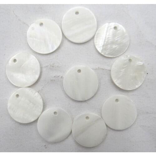Natural Quartz crystal Abalone Shell carved the Round shell pendant for diy Jewelry making necklace Accessories 10PCS A24