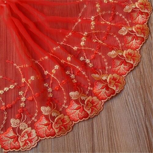 10Yards 24cm High Quality Polyester Lace Trim Pretty Popular Lace Fabrics DIY Craft Sewing On Apparel Fabric Applique Flowers