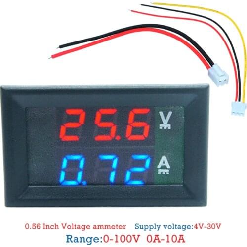2020 Digital Voltmeter Ammeter DC100V 10A Panel Amp Volt Voltage Current Meter Tester