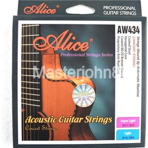 Alice AW434-L Acoustic Guitar Strings Plated&Coated 80/20 Bronze Wound 1st-6th Strings Free Shippng