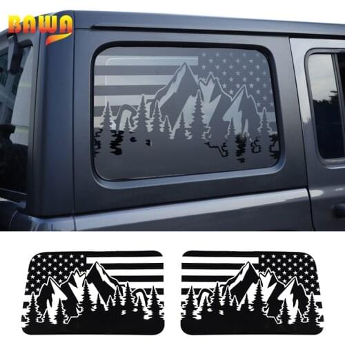 BAWA Car Stickers for Jeep Wrangler JL 4 Door Rear Window Decoration Sticker Interior Accessories for Jeep Wrangler JL 2018-2021
