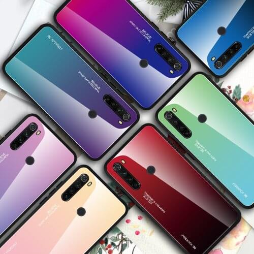For Xiaomi Redmi Note 8T Note 8 Pro Tempered Glass Phone Case Smooth Back Protective Cover For Xiaomi Redmi Note8 t Note8t Cases