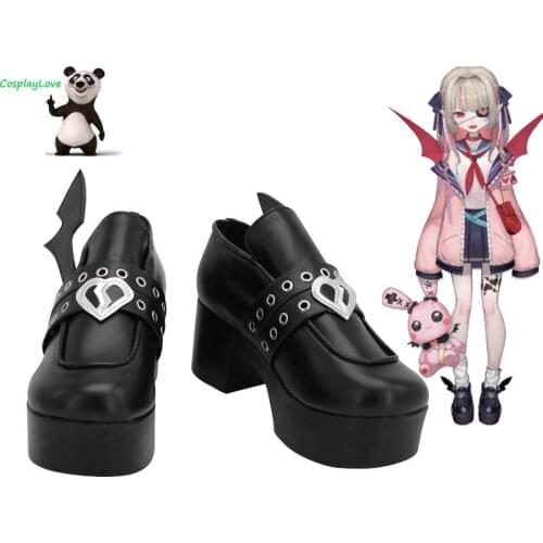 CosplayLove Youtuber Gamers Makaino Ririmu Black Shoes Cosplay Long Boots Leather Custom Made For Halloween Christmas