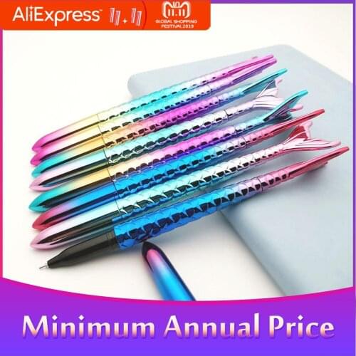 Colorful Ball Point Pen Cartoon Fish Shape Gradient Tail