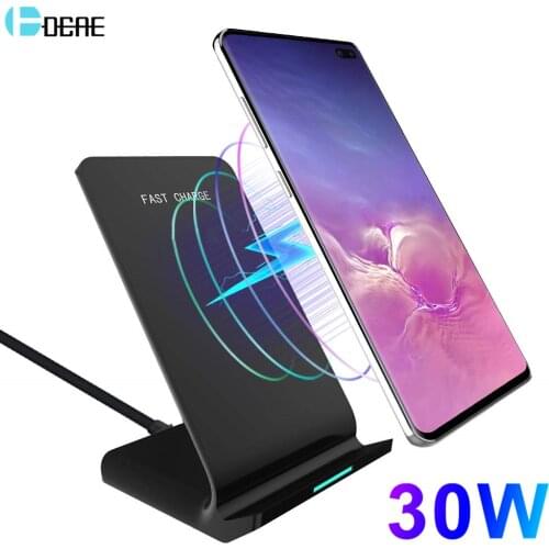 DCAE 30W Qi Wireless Charger Stand for iPhone 12 11 XS XR X 8 Type C Quick Charge Fast Charging Dock Station For Samsung S20 S10