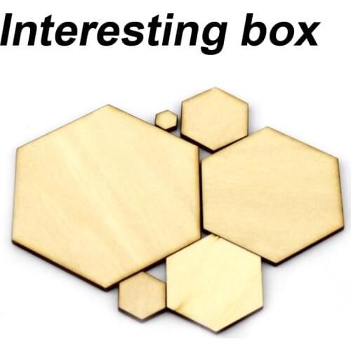 3mm hexagonal linden wood board model decoration handmade DIY shaped wood board DIY handmade wood chips can be painted