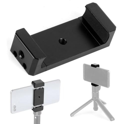 Mobile Phone Clip Stand Holder 2x / 3x 1/4" Screw Tripod Monopod Mount for iPhone Huiwei for Gopro Camera Selfie Stick