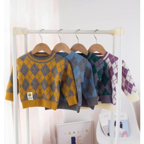 Childrens Sweater 2021 Autumn Winter Kids Knitted Round Collar Pullover Sweater for Boys Girls 1 2 3 4 5 Toddler Boy Sweaters