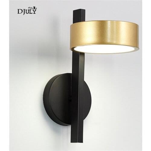 Nordic elegant black gold Acrylic led wall lamp simple living room decoration modern bedroom lamp corridor wall sconces light