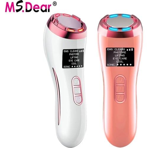 EMS Electric Vibration Facial Massager LED Photon Therapy Sonic Vibration Wrinkle Remover Rejuvenation Facial Massager Lift
