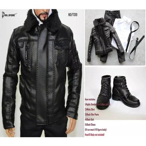 FT019 1/6 Scale Male Soldier Figure Clothes Motorcycle Suit Jacket Clothes Accessory Model for 12'' Action Figure Body