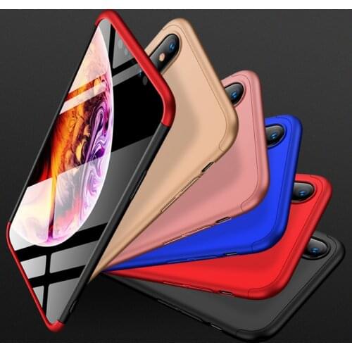GKK for iphone XR 3 IN 1 anti-shock 360 Full protection Matte Hard PC cover for iphone XR XS/XS MAX fundas shell Business plain